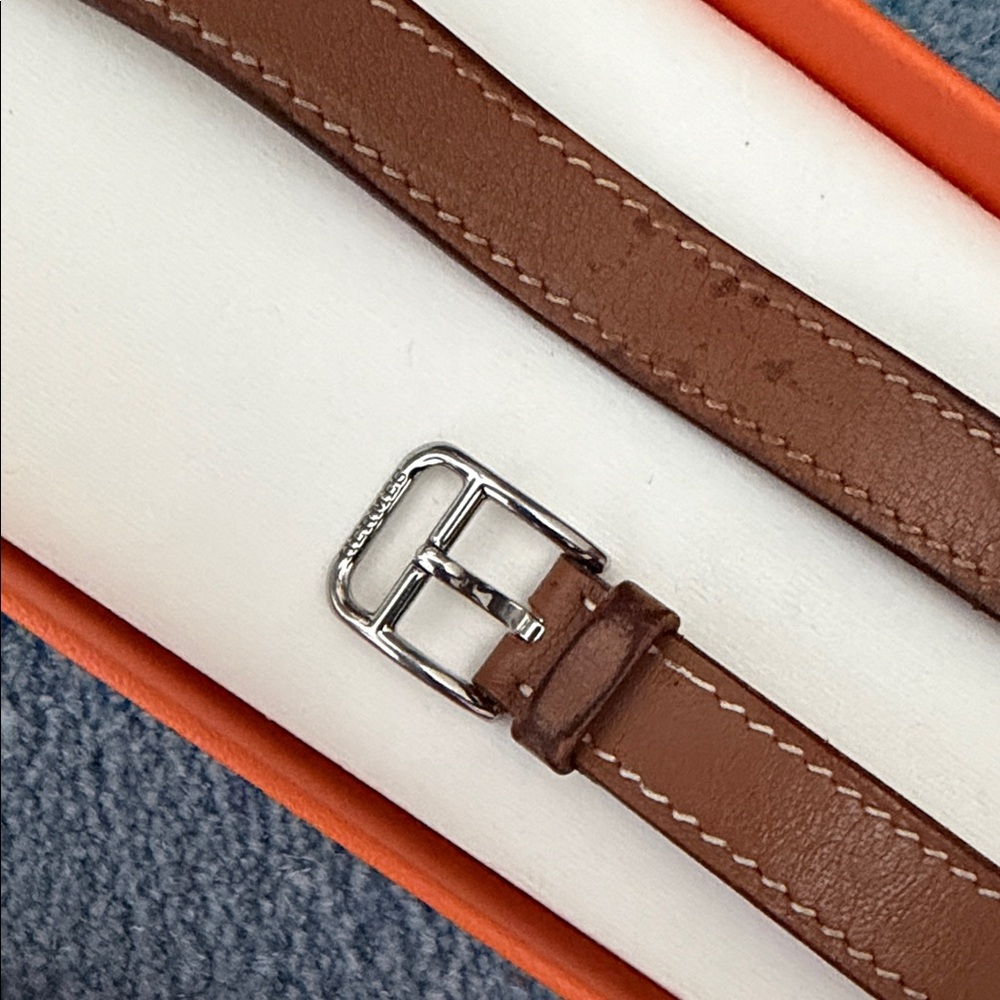 Apple Watch Hermès Attelage Brown Leather Double Tour Band 38 - Picture 3 of 6